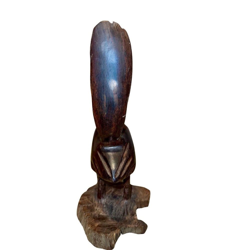 Hand Carved Wooden Roadrunner Bird Figurine Folk Art 8.5" Mexico Style - Picture 4 of 12